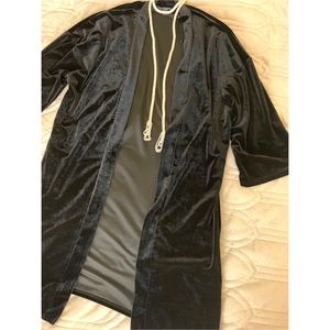 Black Velvet open duster cardigan